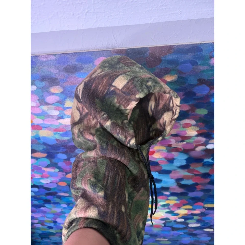 Mens Camouflage Fleece Hoodie Hooded Sweatshirt Woodland Print